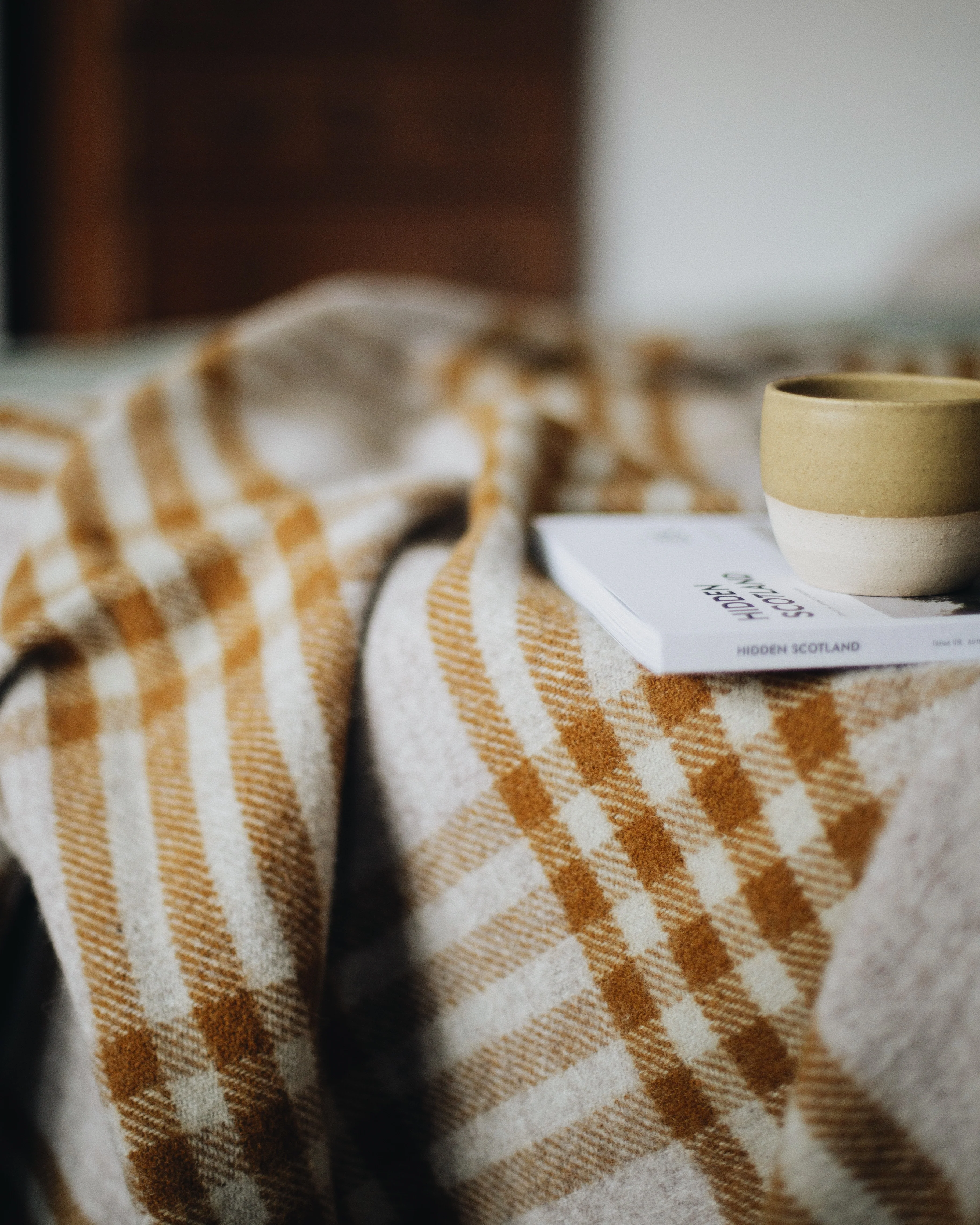 Hex Check English Mustard Throw - Image 3